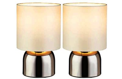 ColourMatch Pair of Touch Table Lamps - Cotton Cream.